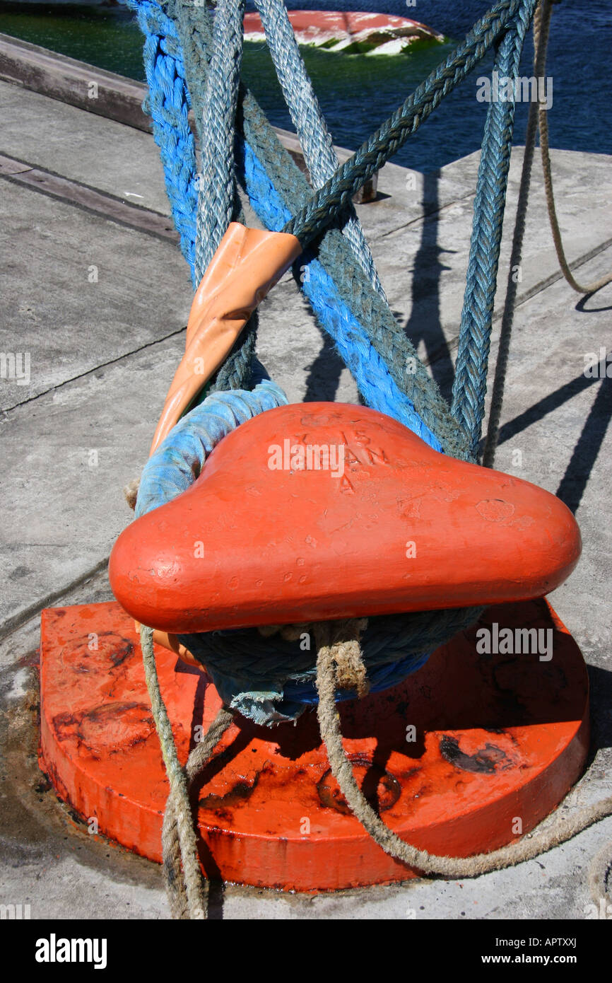 Ship mooring Stock Photo