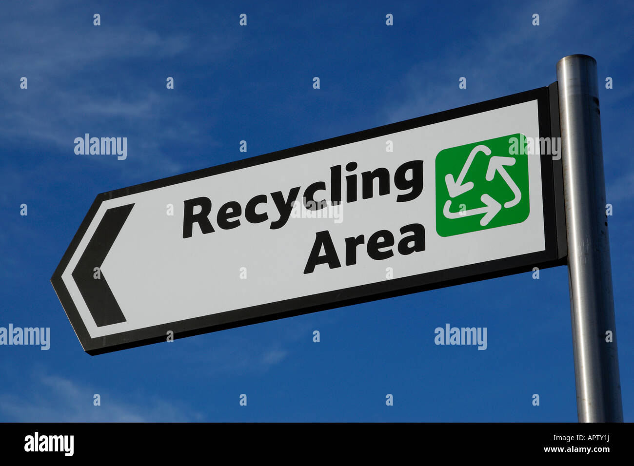 recycling area sign bedworth coventry england uk Stock Photo - Alamy