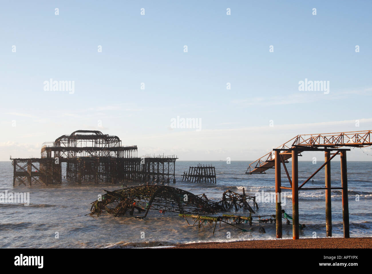 remains of the west pier brighton built in 1866 and burnt down in 2003
