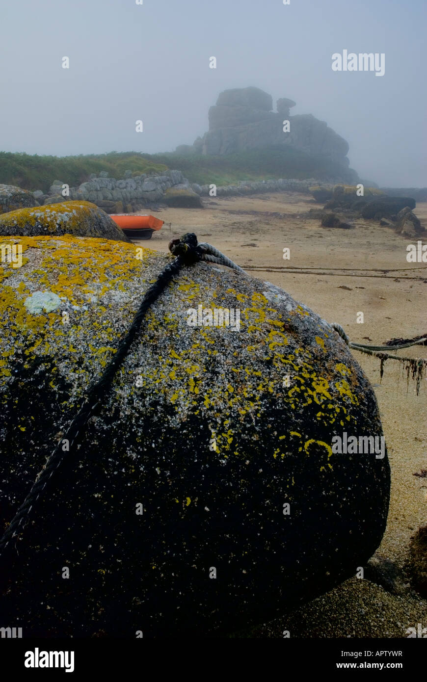 The Loaded Camel Rock at Porth Hellick on St Marys island  Scilly Isles England UK Stock Photo