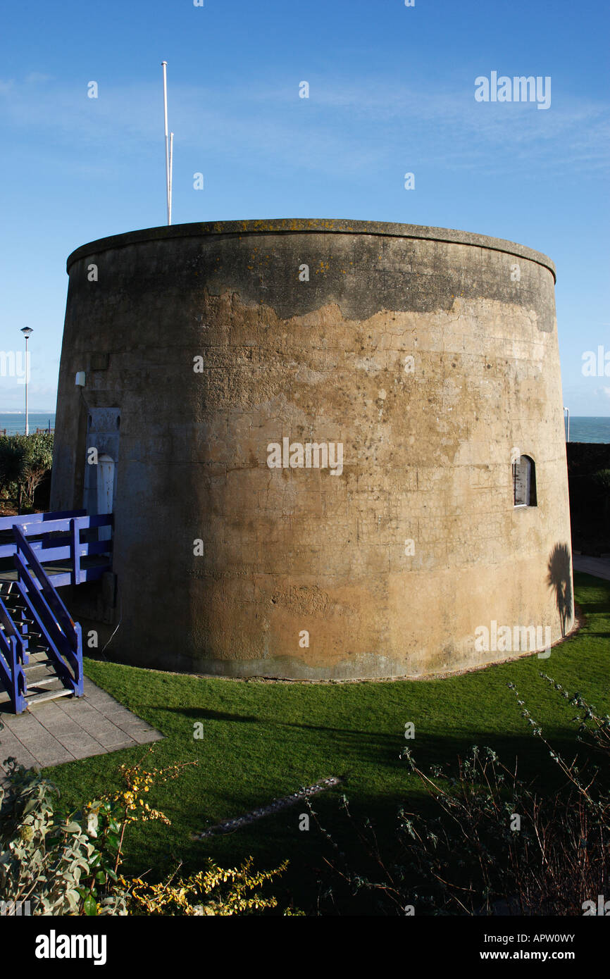 the wish tower number 73 a martello small defensive fort on king edwards parade eastbourne east sussex england uk Stock Photo