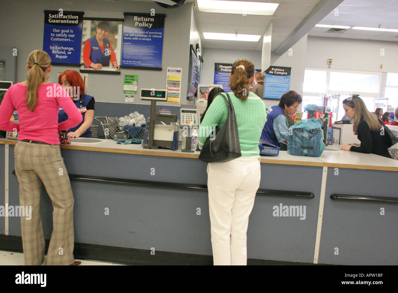 Miami Florida Walmart Service Desk Customers Employees Stock Photo