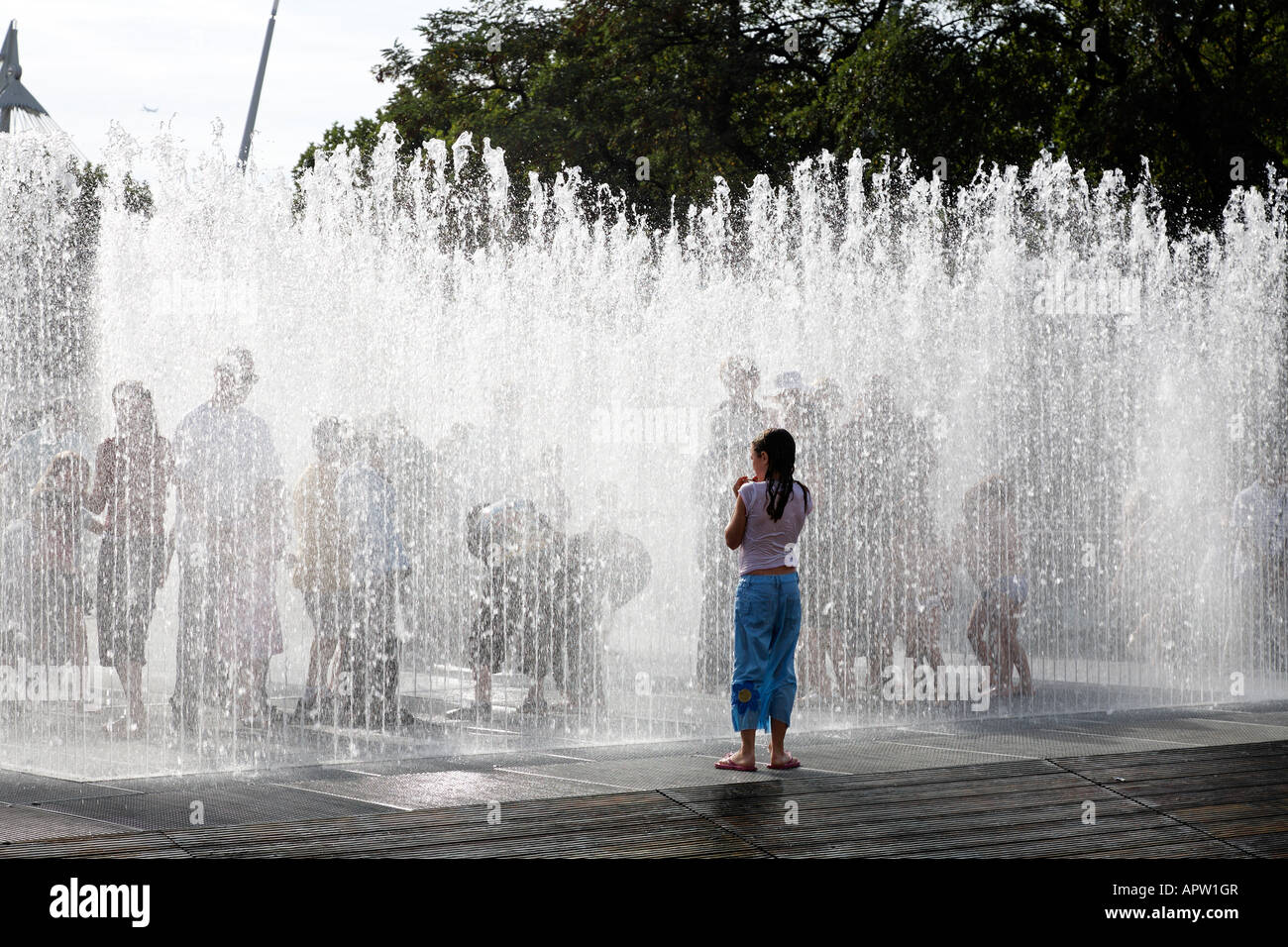 The Appearing Rooms fountain installation an attraction of the London