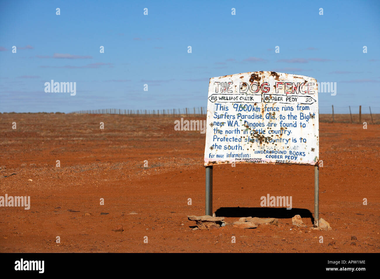 The dog fence near Coober Pedy Runs 9600 kms accross Australia to