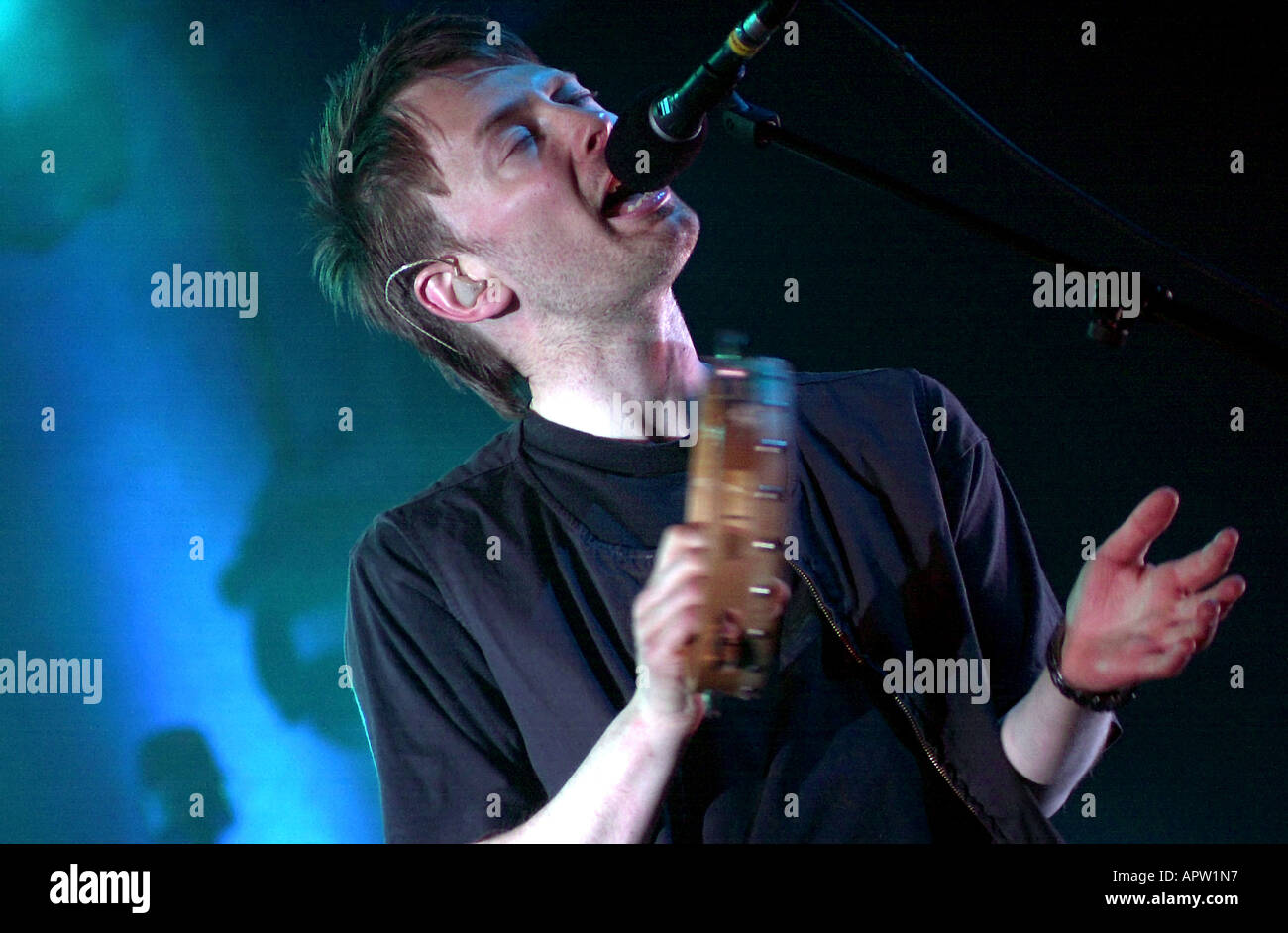 Tom Yorke performing with Radiohead, Waterfront Hall, Belfast Stock ...