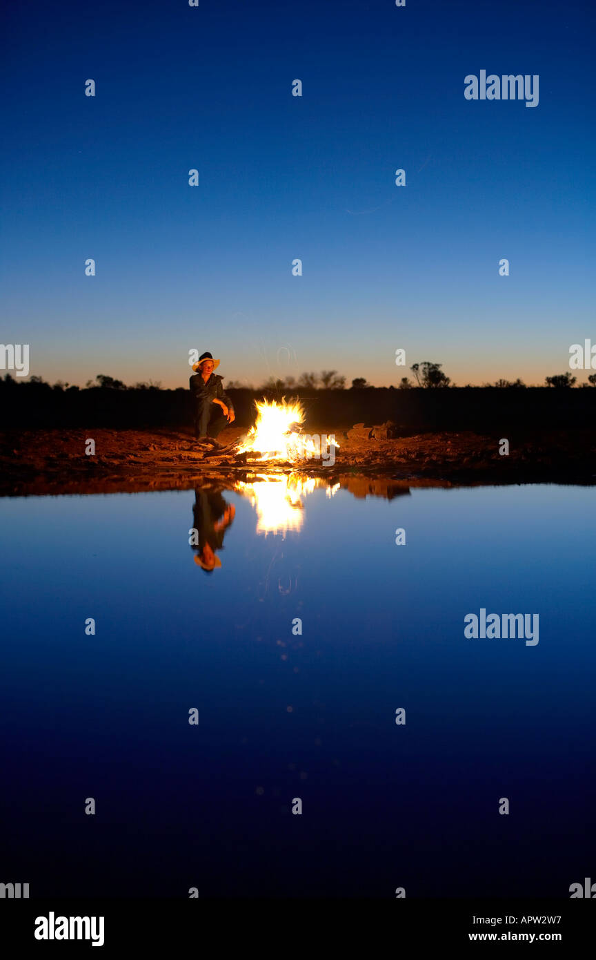 Kymberley Jillaroo at sunrise Anna Creek Cattle Station South Australian Outback model release