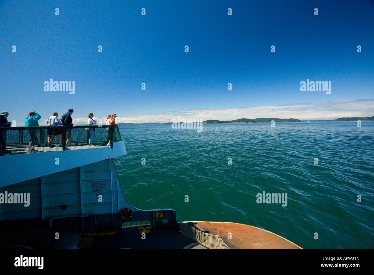 Puget Sound, Washington; ferry from Anacortes to the San Juan Islands ...