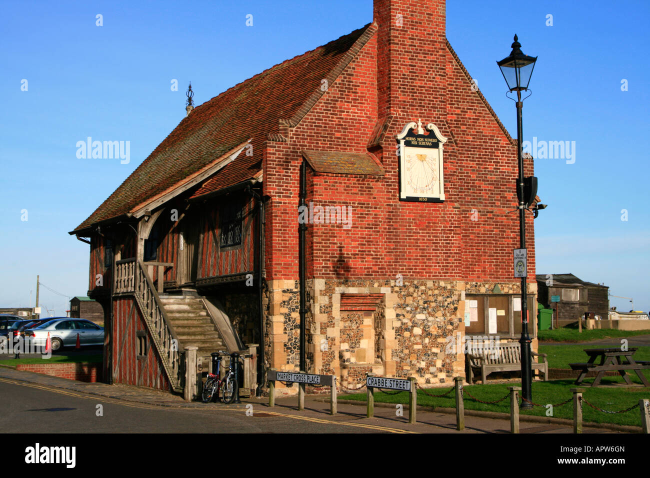 The Aldeburgh Moot Hall is a timber-framed building suffolk coastal town england uk gb Stock Photo