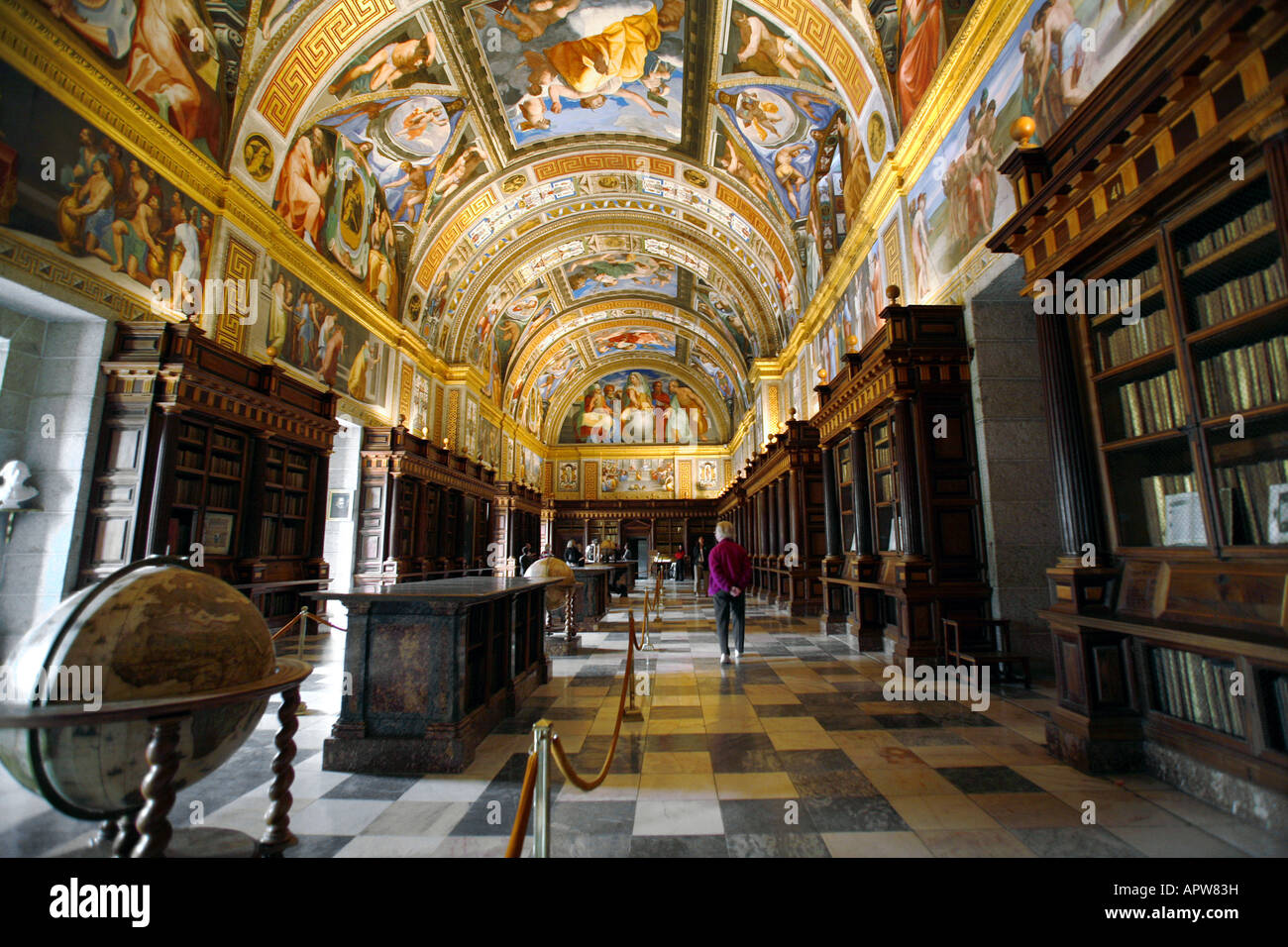 Library, El Escorial Monastery, El Escorial, Spain Stock Photo
