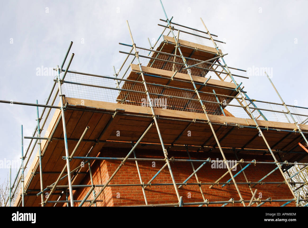 Scaffolding Around New Homes Stock Photo Alamy