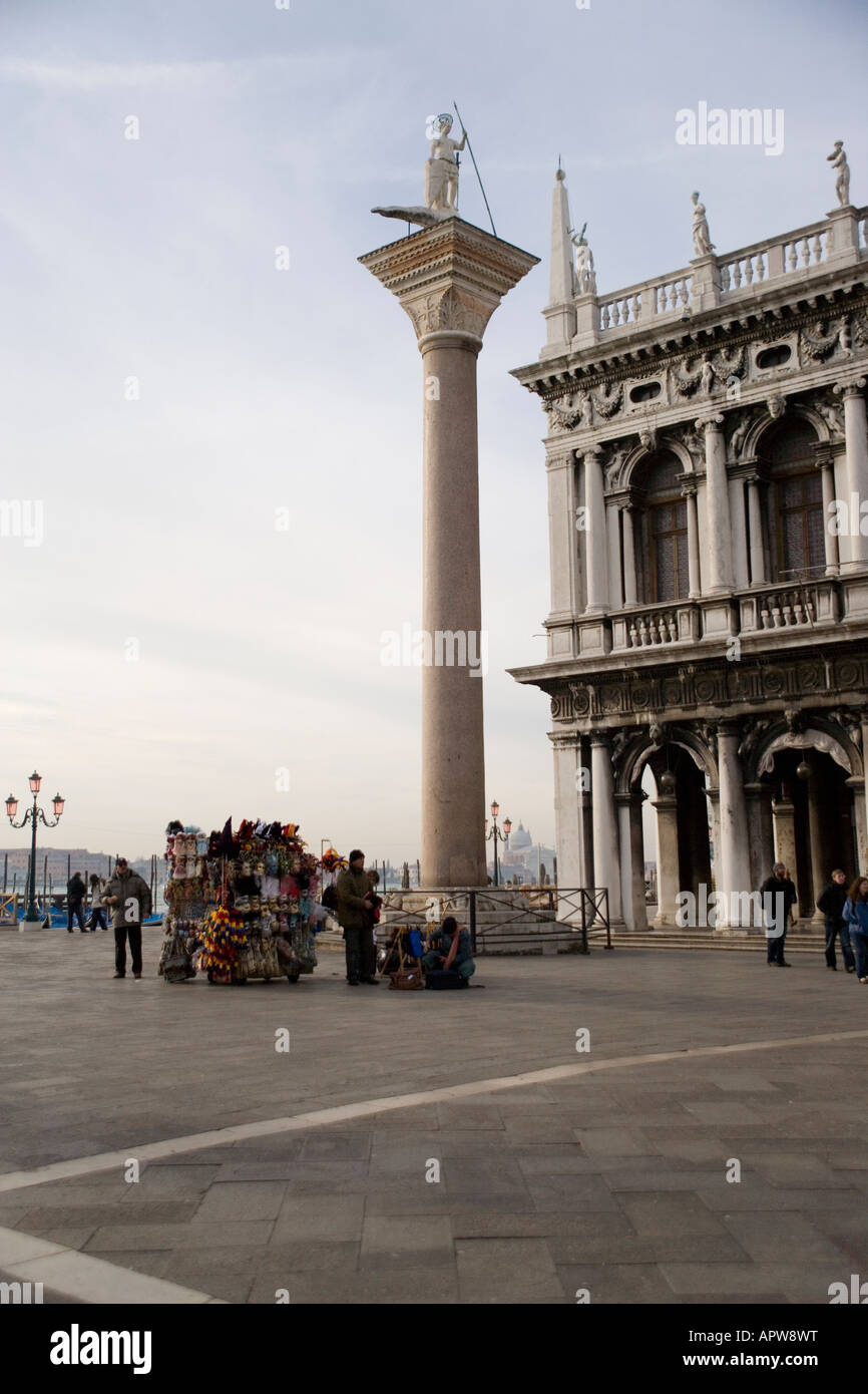 St Theodore Column in St Mark's Square, Venice, Italy Stock Photo - Alamy