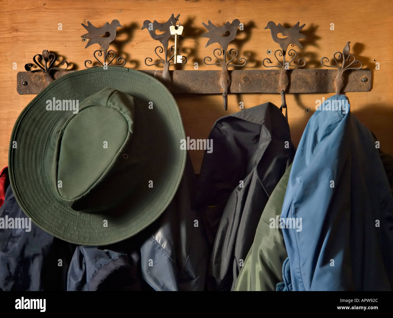 A country cottage coat rack Stock Photo Alamy