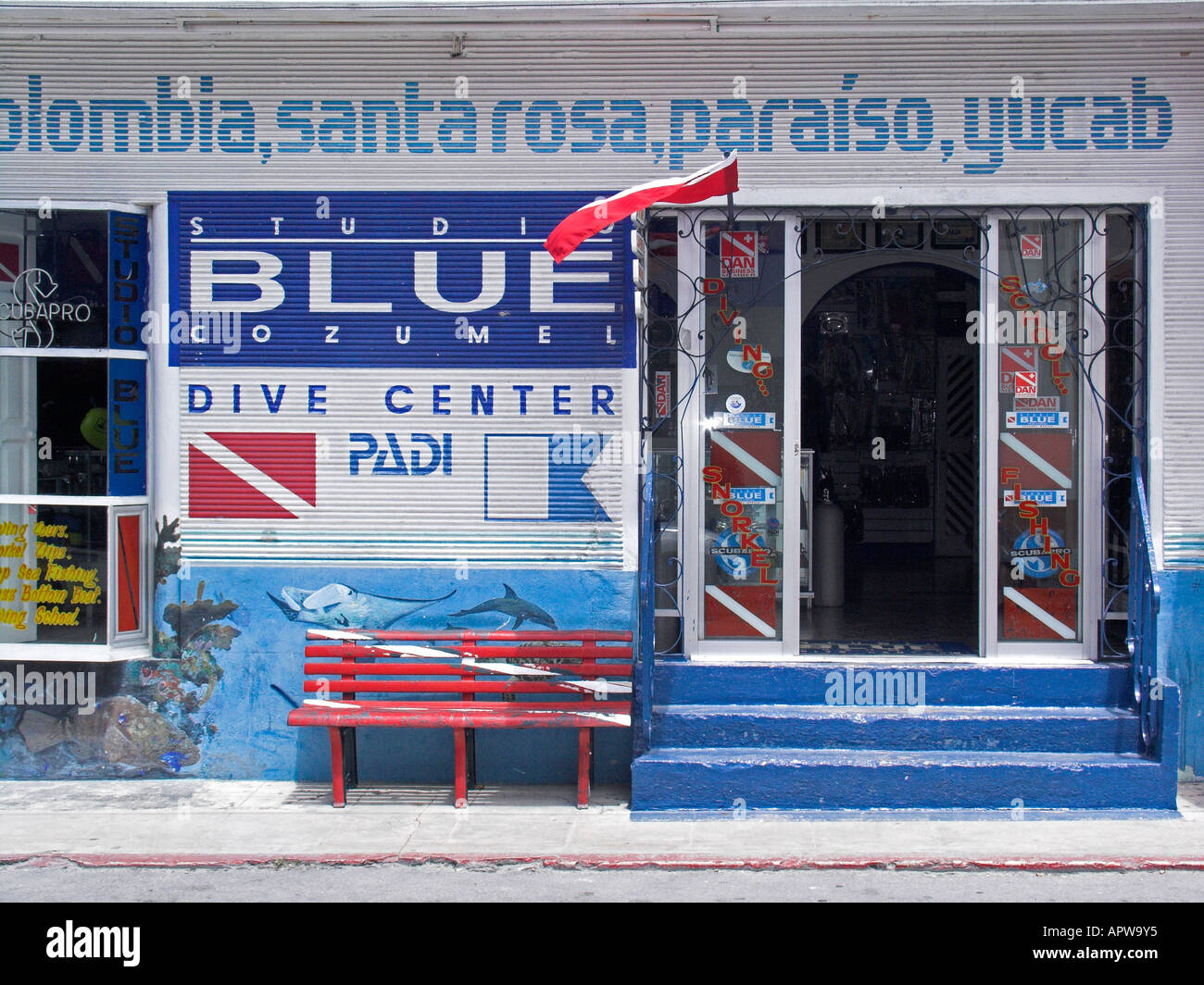 Dive shop Cozumel Mexico Stock Photo Alamy