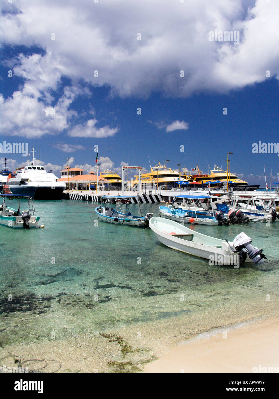 Ferry dock San Miguel de Cozumel Mexico Stock Photo - Alamy