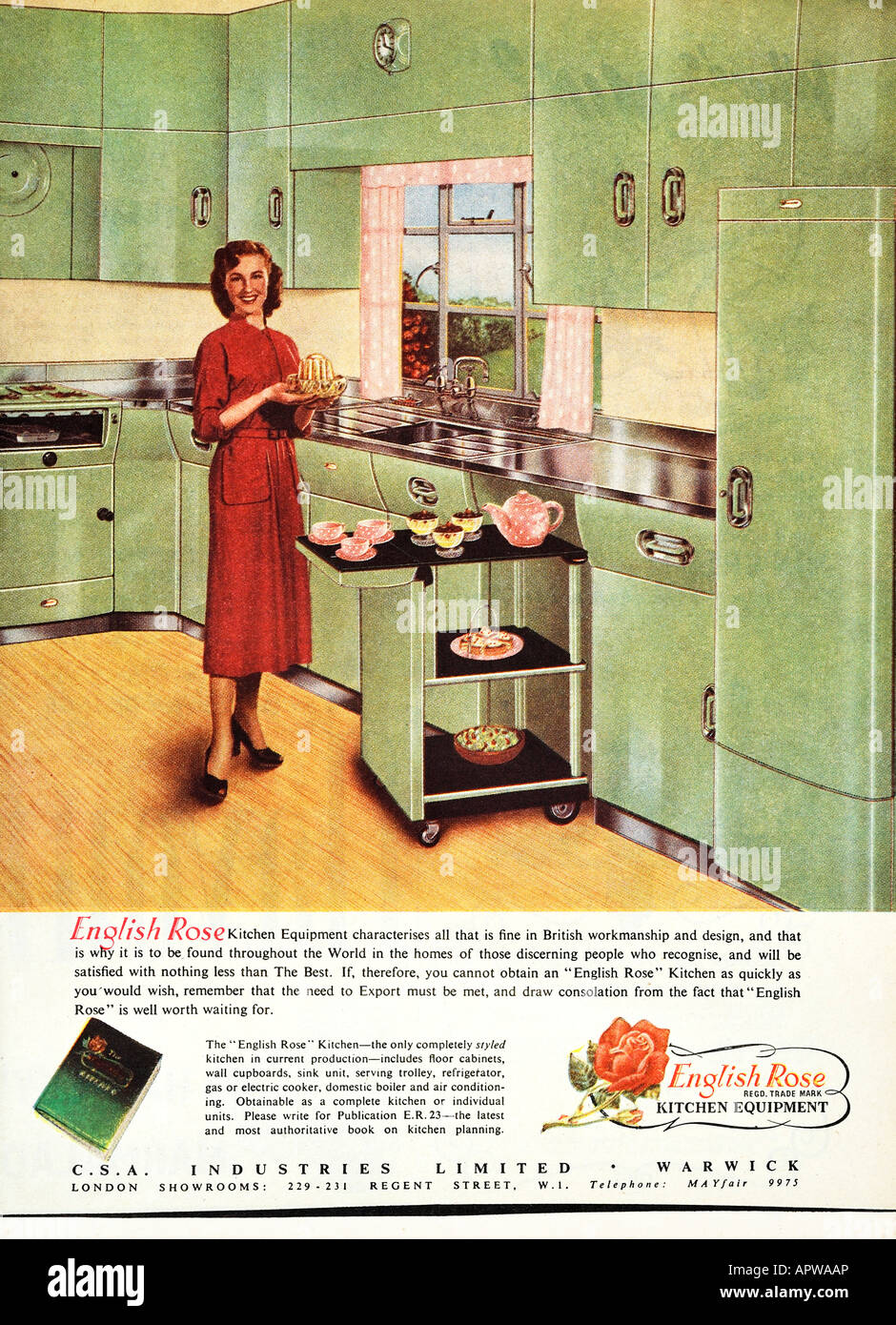 1950s Kitchen English Rose design advertisement 1958 EDITORIAL USE ONLY Stock Photo