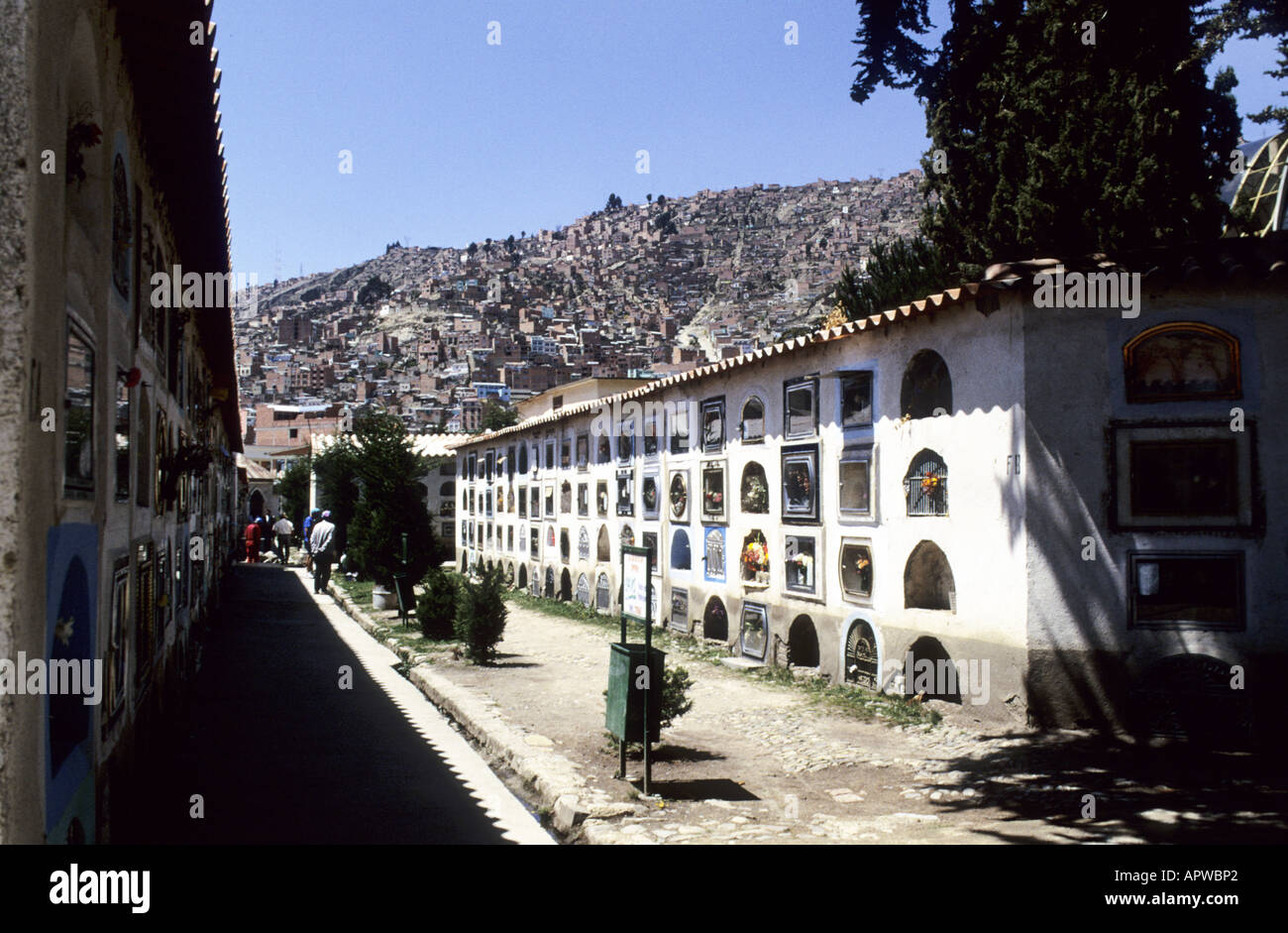 Rows of graves on the cemetery of La Paz, Bolivia. Stock Photo