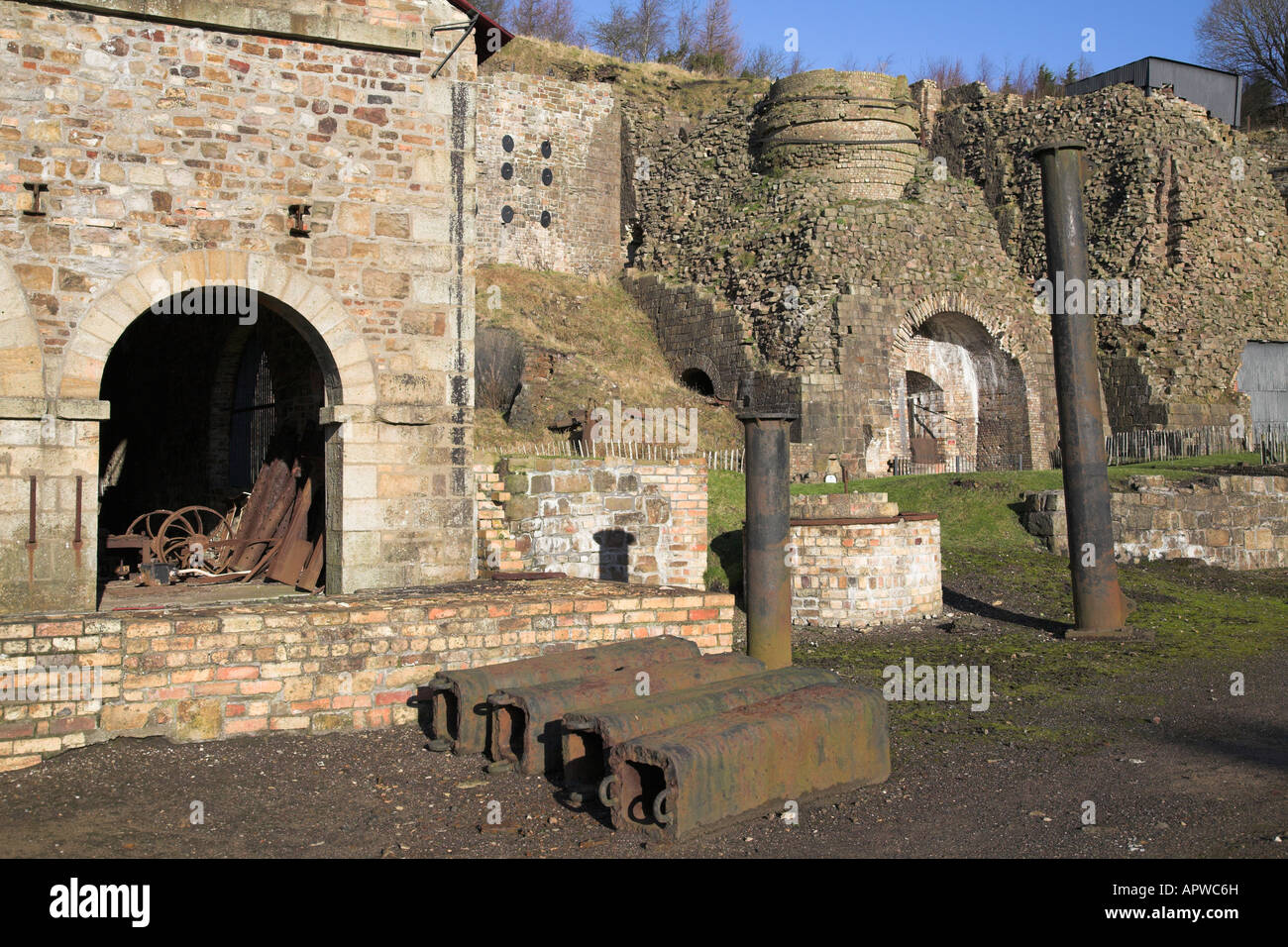 The former Blaenavon Iron Works which have now been turned into a museum. Stock Photo