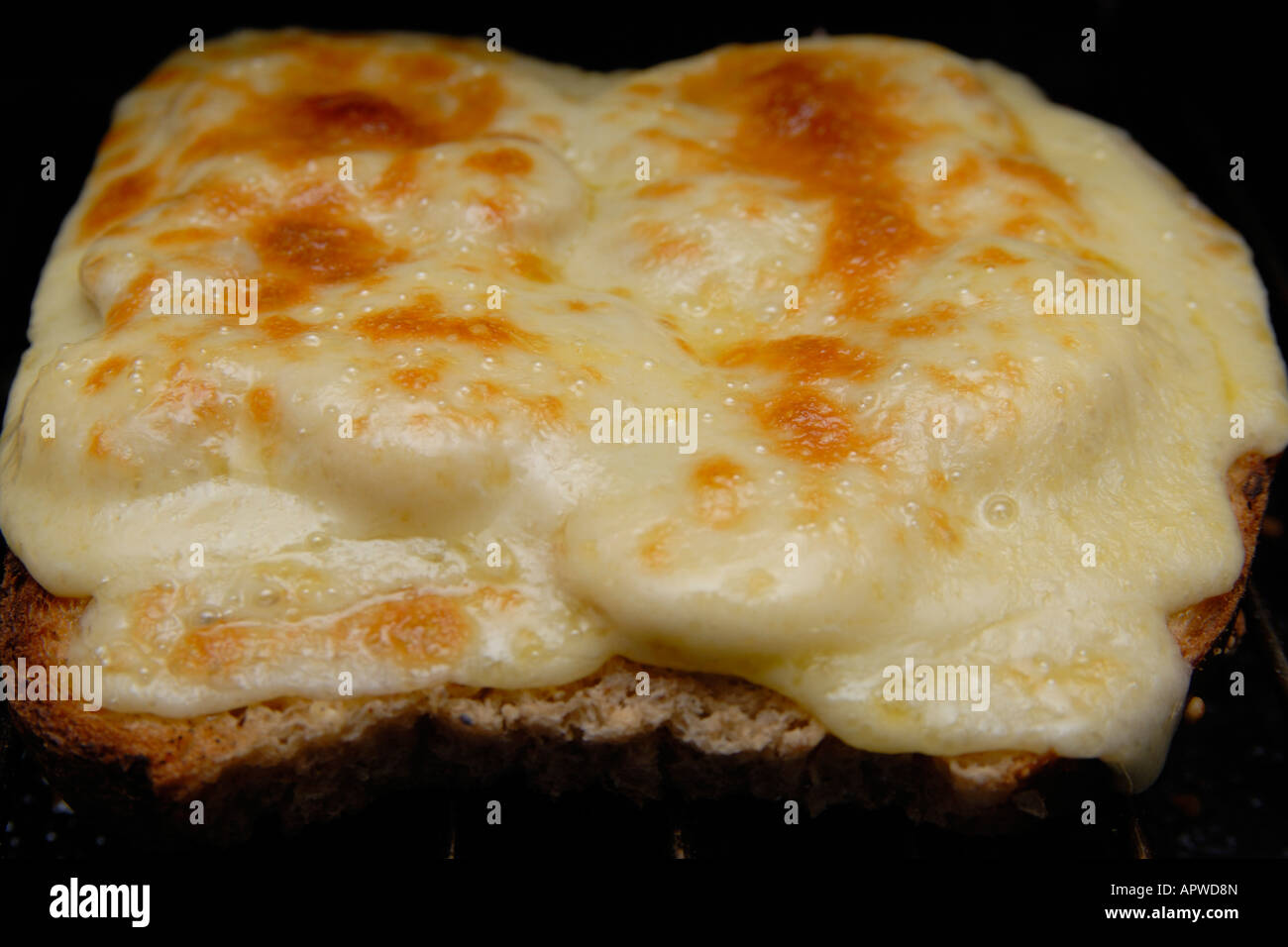 Cheese on toast with mushrooms Stock Photo Alamy