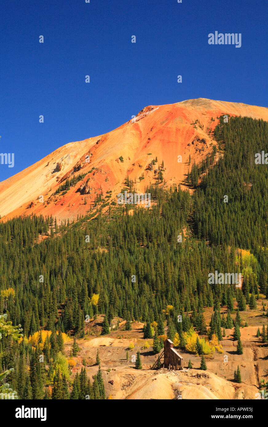 Yankee Girl Mine, Red Mountain, Million Dollar Highway, Ouray, Colorado, USA Stock Photo