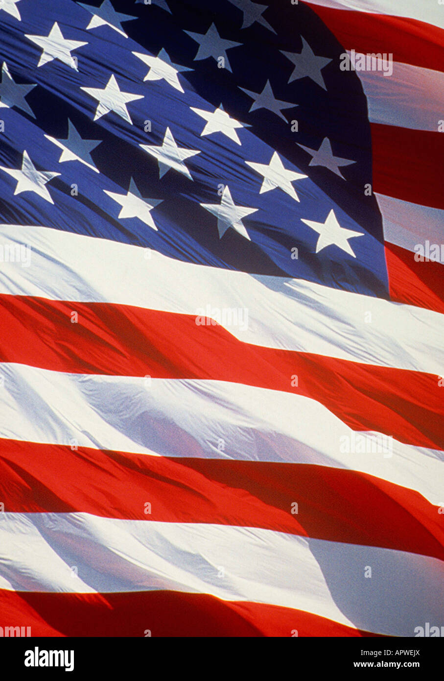 Detail of American Flag. Close-up or close up Stock Photo