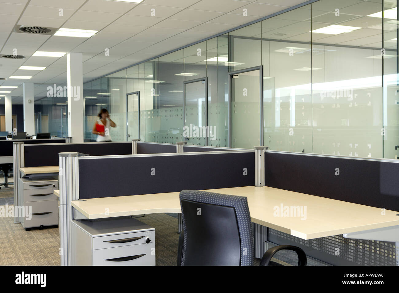 Corporate Office and Meeting Rooms Empty apart from one person Stock ... Corporate Office and Meeting Rooms Empty apart from one person Stock ...
