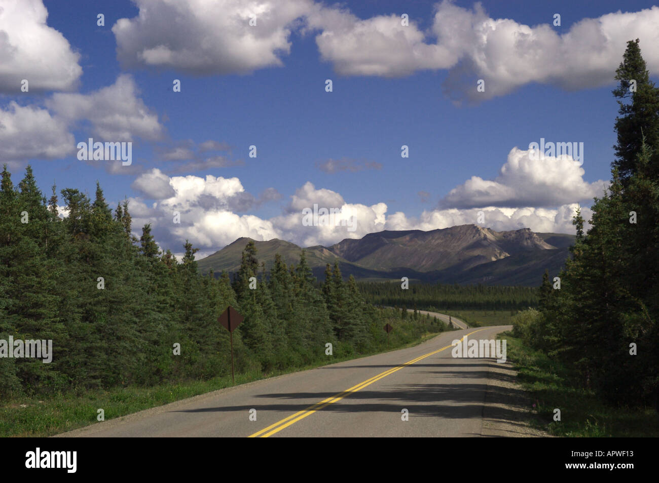 country road Alaska Stock Photo