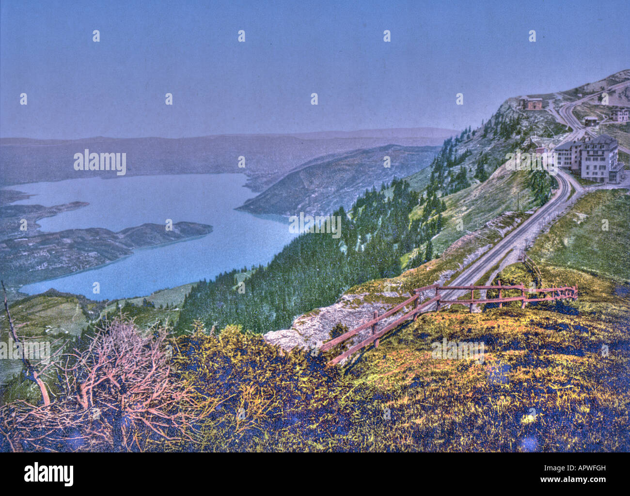 Staffel and Zug Lake, Rigi, Switzerland Stock Photo