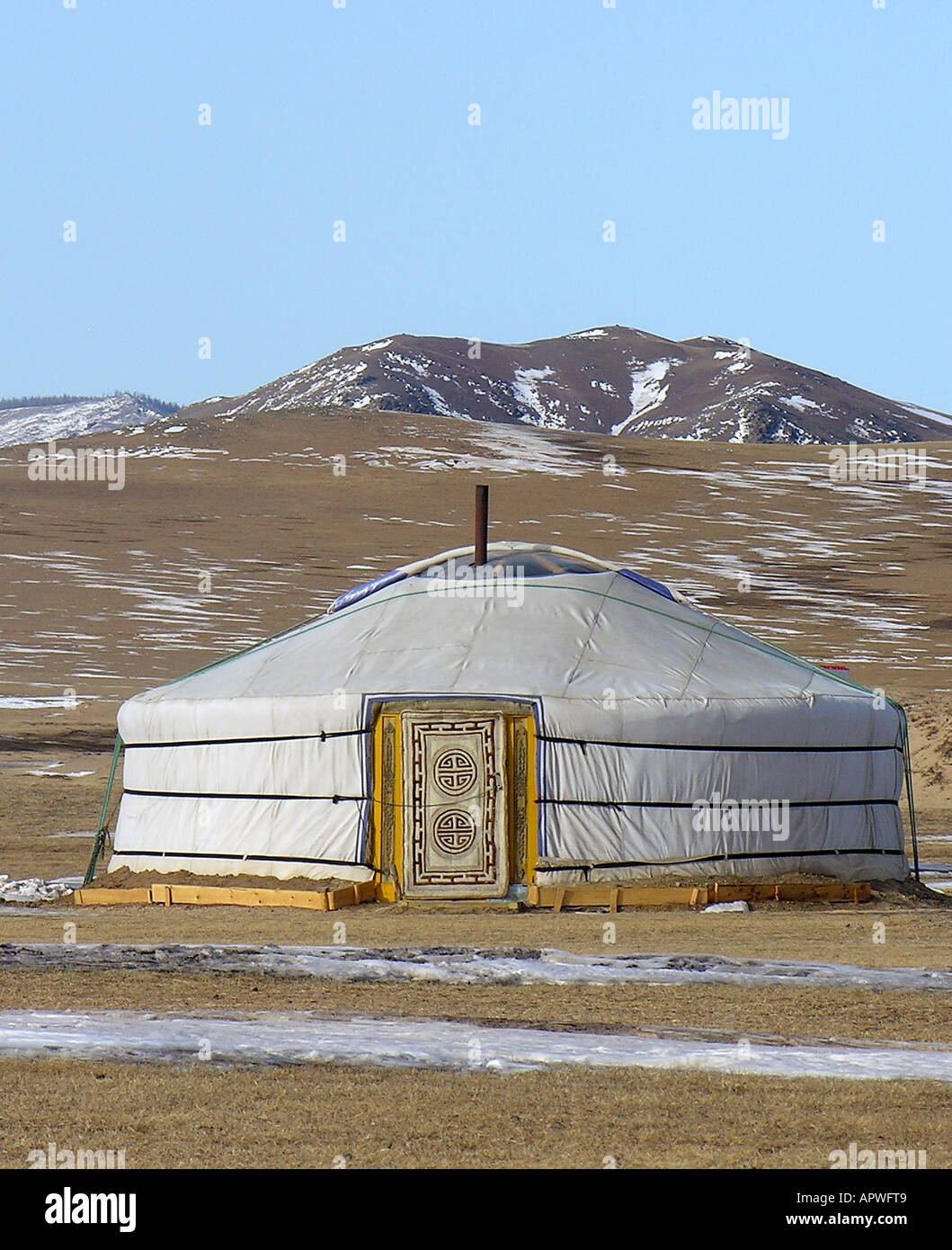 Ger tents Mongolian Steppe just outside Ulaan Baatar Stock Photo - Alamy