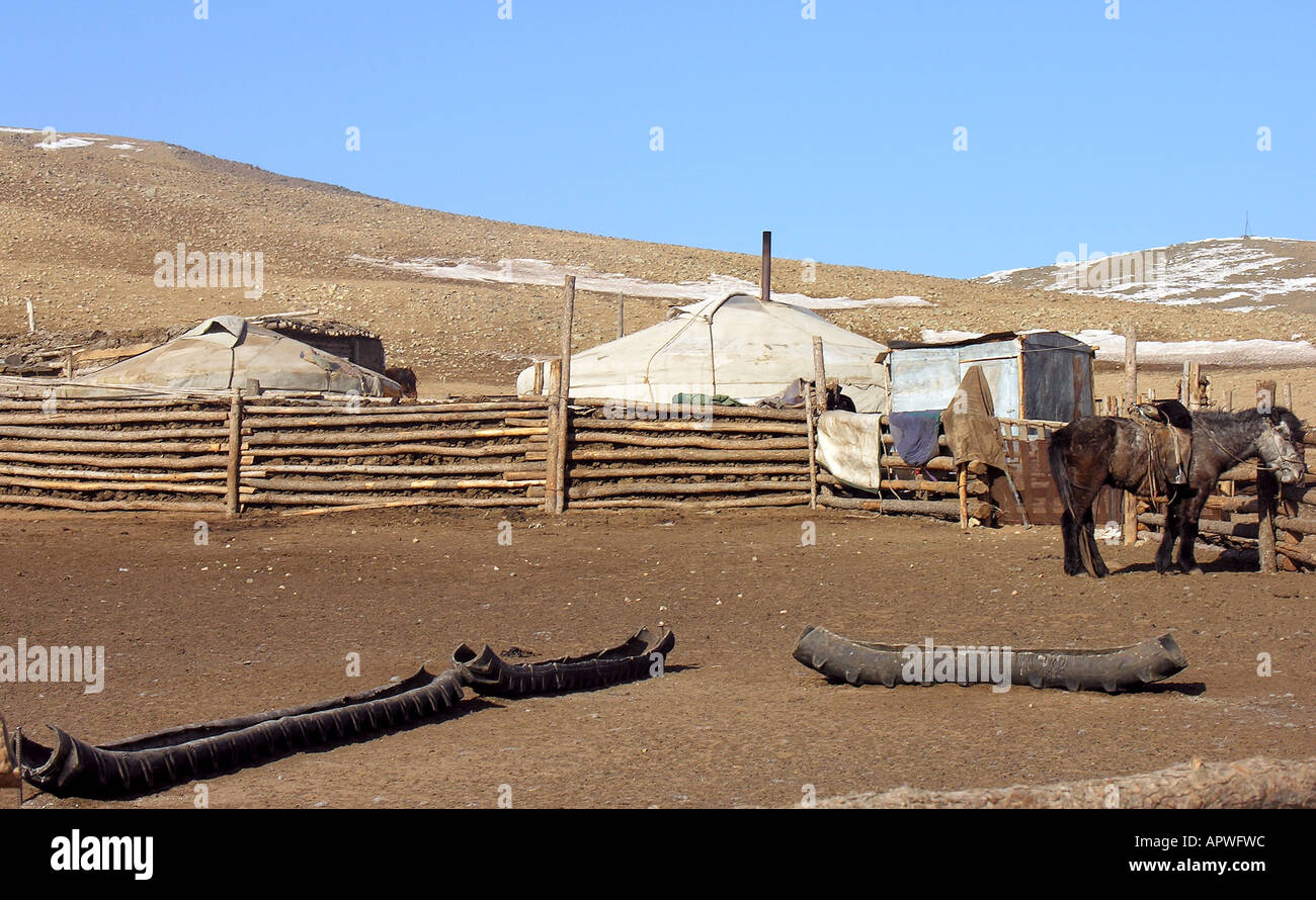 Nomad family Mongolian Steppe just outside Ulaan Baatar Stock Photo - Alamy