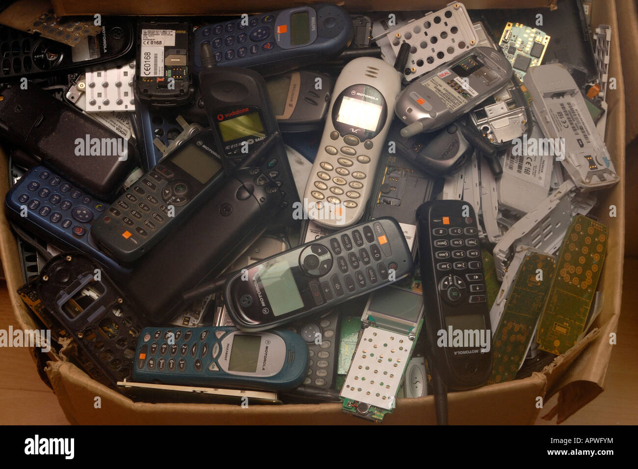 Mobile phone parts sorted for spares Stock Photo Alamy