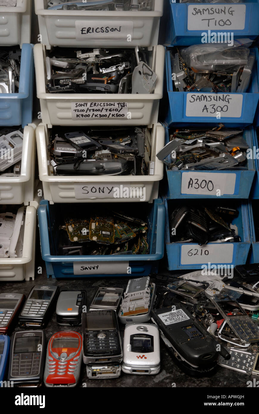 Mobile phone parts sorted for spares Stock Photo Alamy