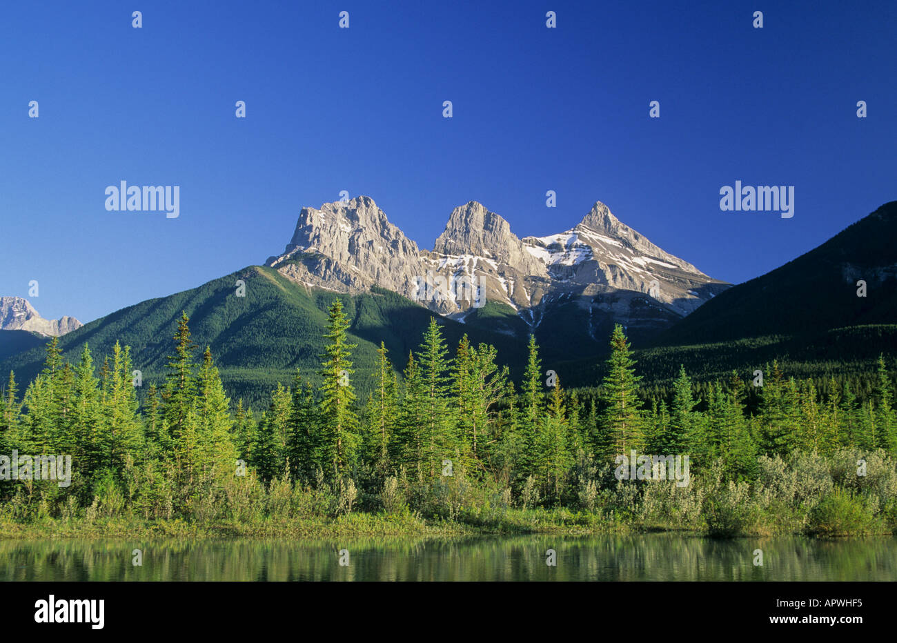 Three Sisters Mountains Canmore Alberta Canada Stock Photo 5180916 Alamy