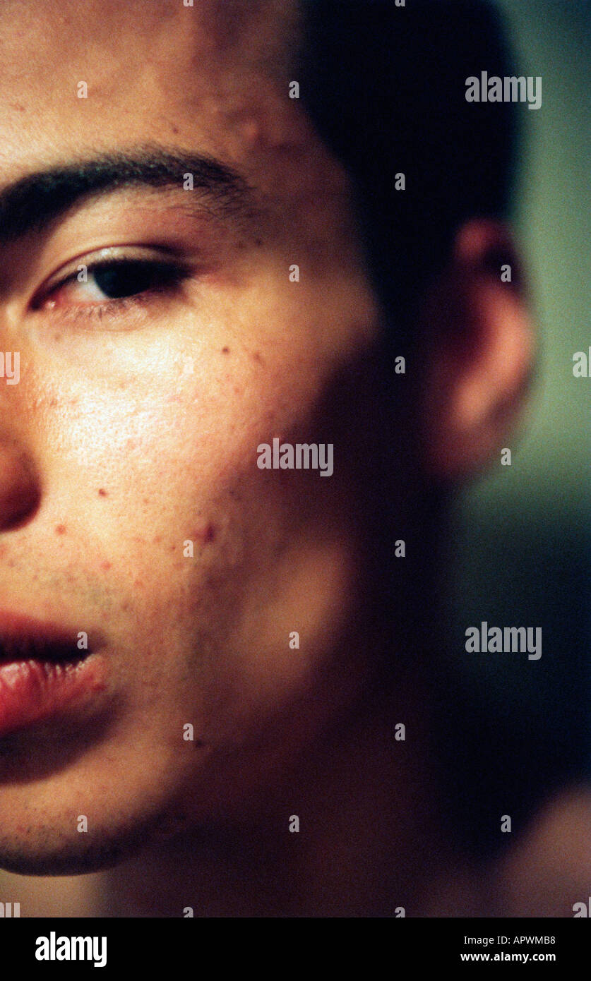 Mans face close up shadow hi-res stock photography and images - Alamy