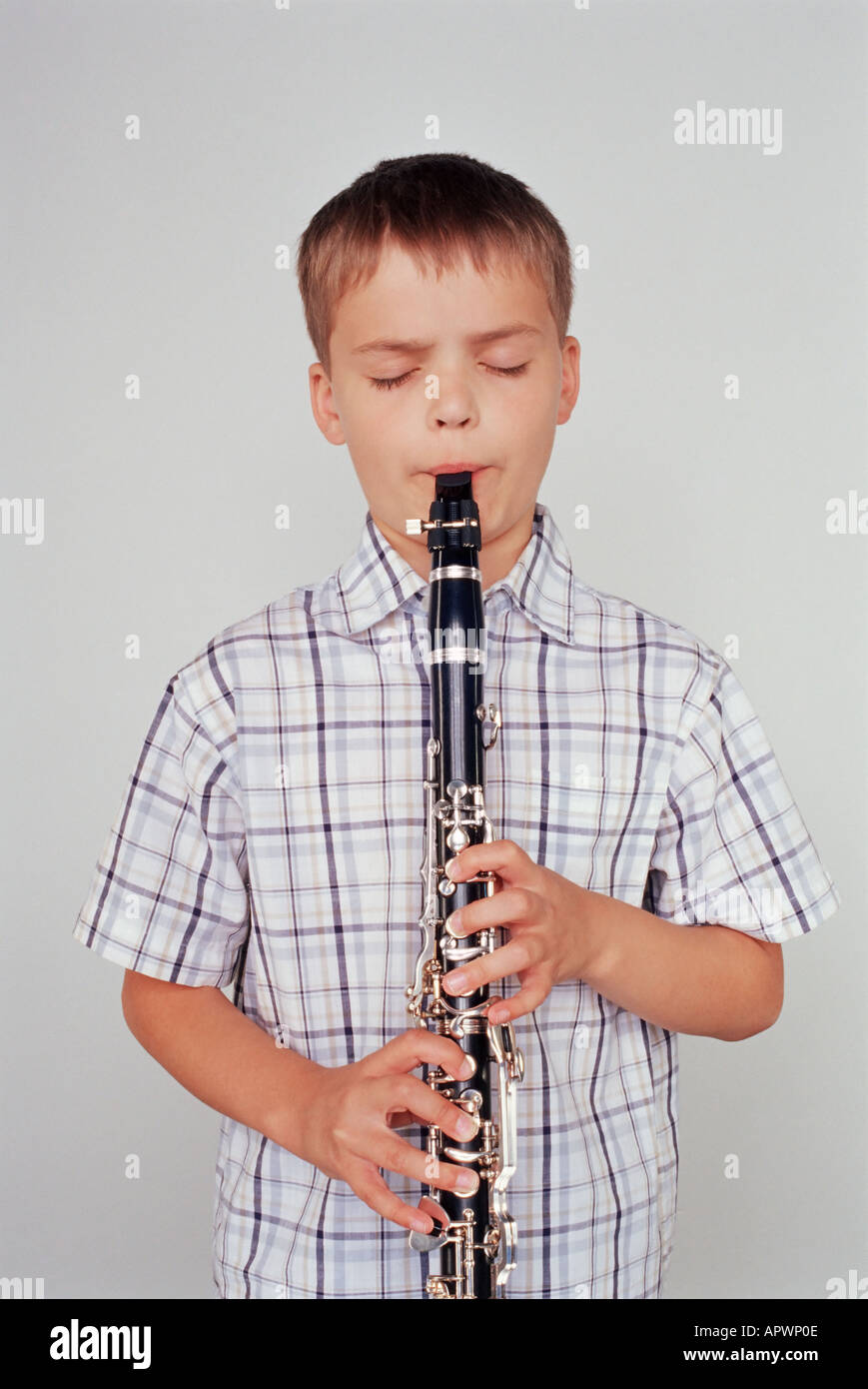 Boy playing clarinet hi res stock photography and images Alamy