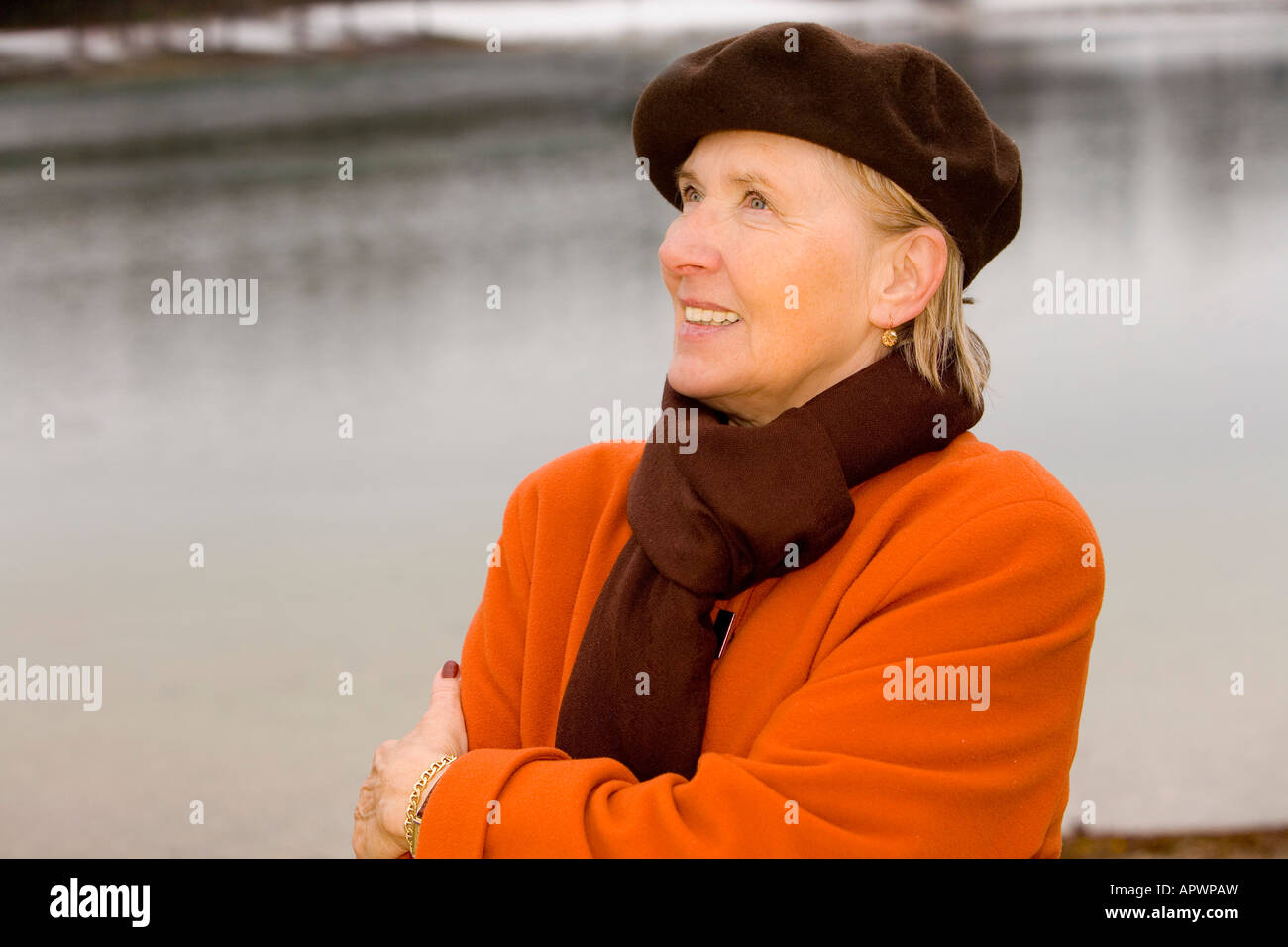Portrait mature woman wearing beret hi-res stock photography and images ...