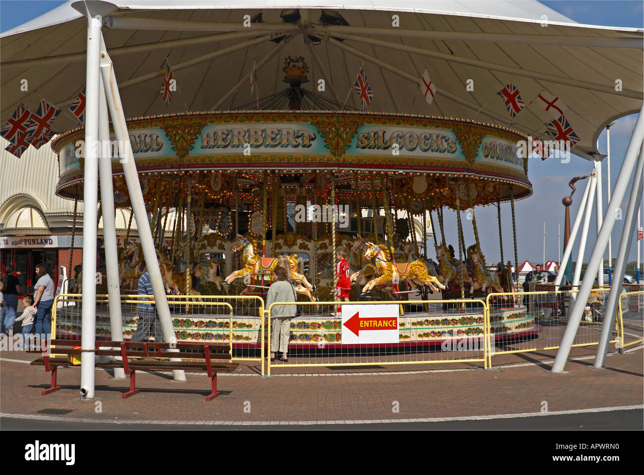 Carousel at Southport Stock Photo