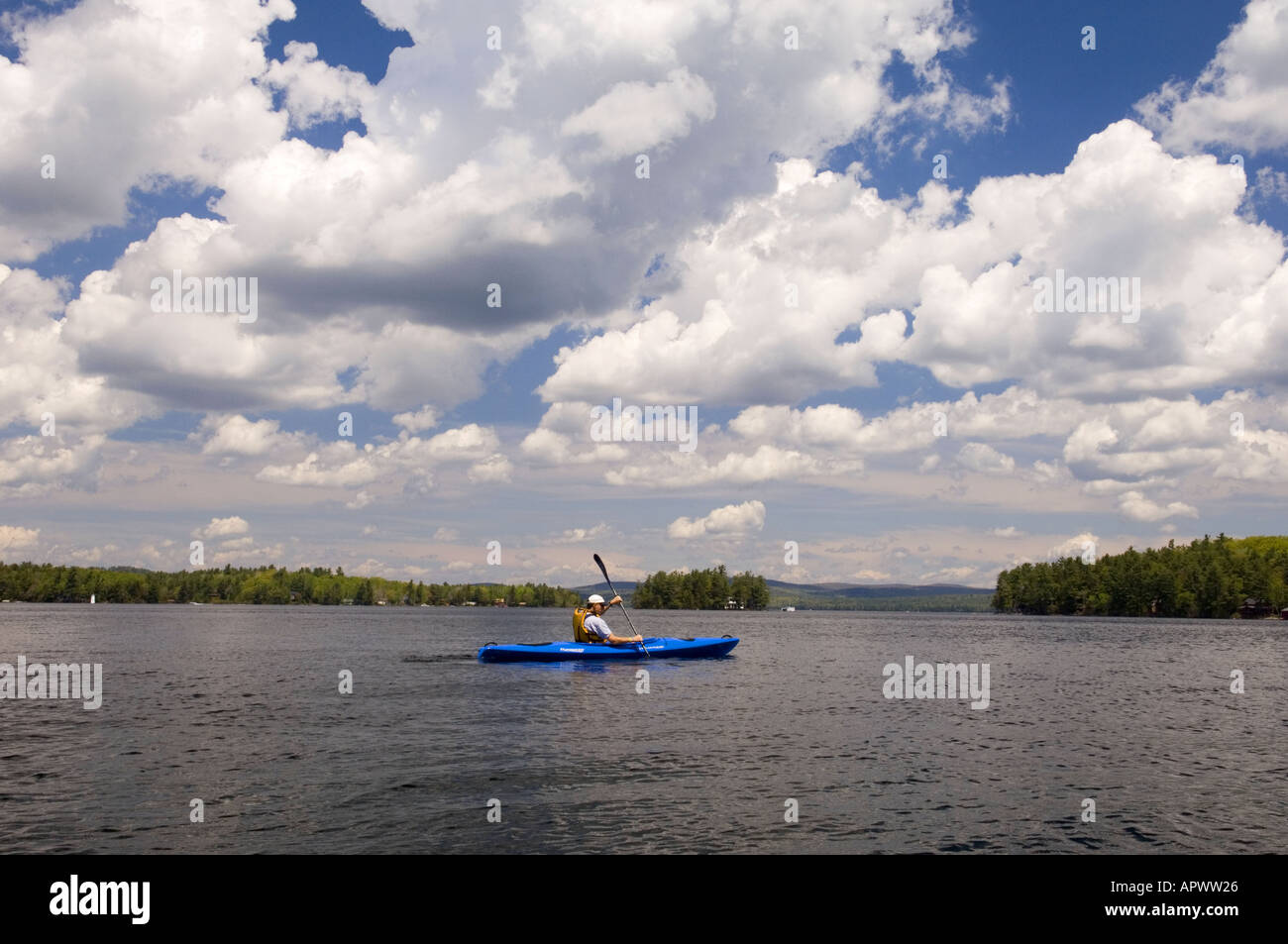 kayaking on Lake Sunapee in Newbury New Hampshire Stock Photo Alamy