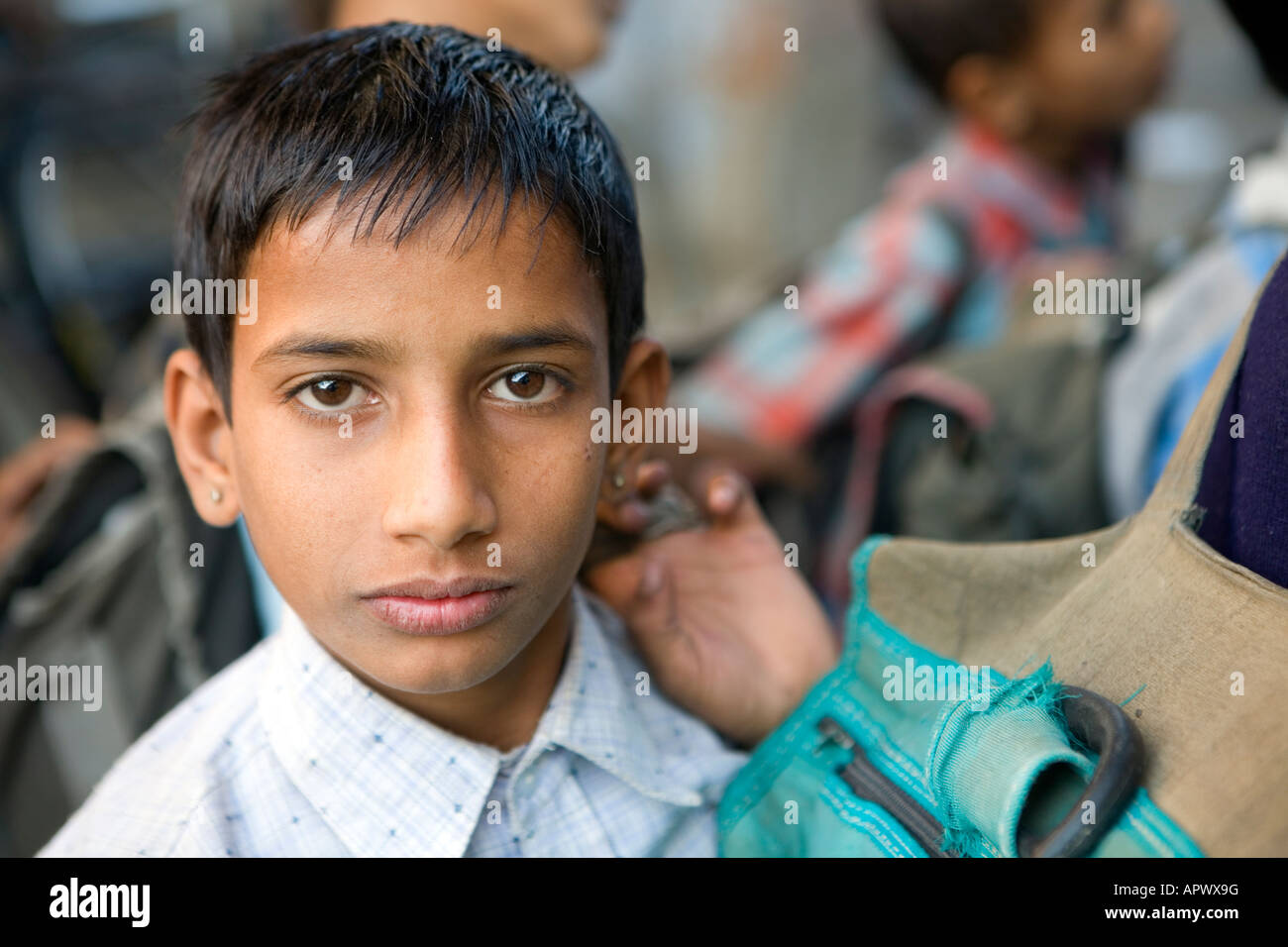 Indian School Boy In The Rajasthan Village Of Nimaj Stock Photo - Alamy