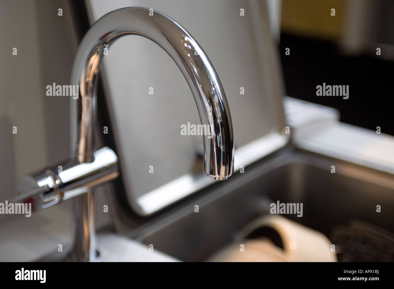 Kitchen modern sink Stock Photo - Alamy