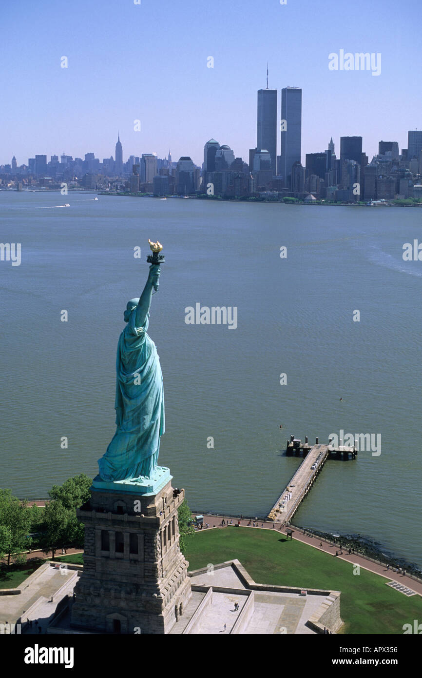 The Statue of Liberty in New York City New York Image was made three months prior to 9 11 2000 terrorist attack on twin tower Stock Photo