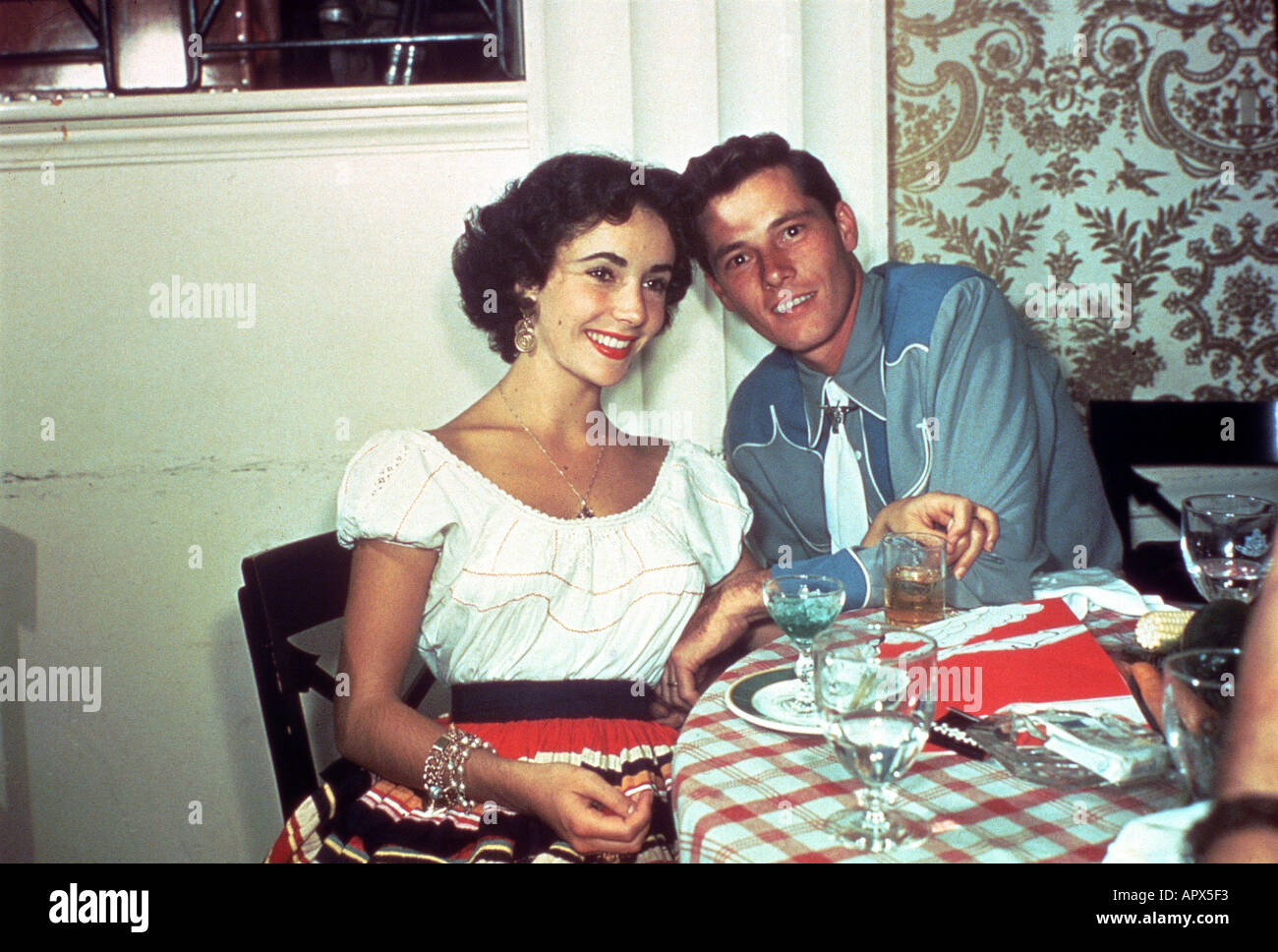 ELIZABETH TAYLOR with her first husband Nicky Hilton heir to the Stock