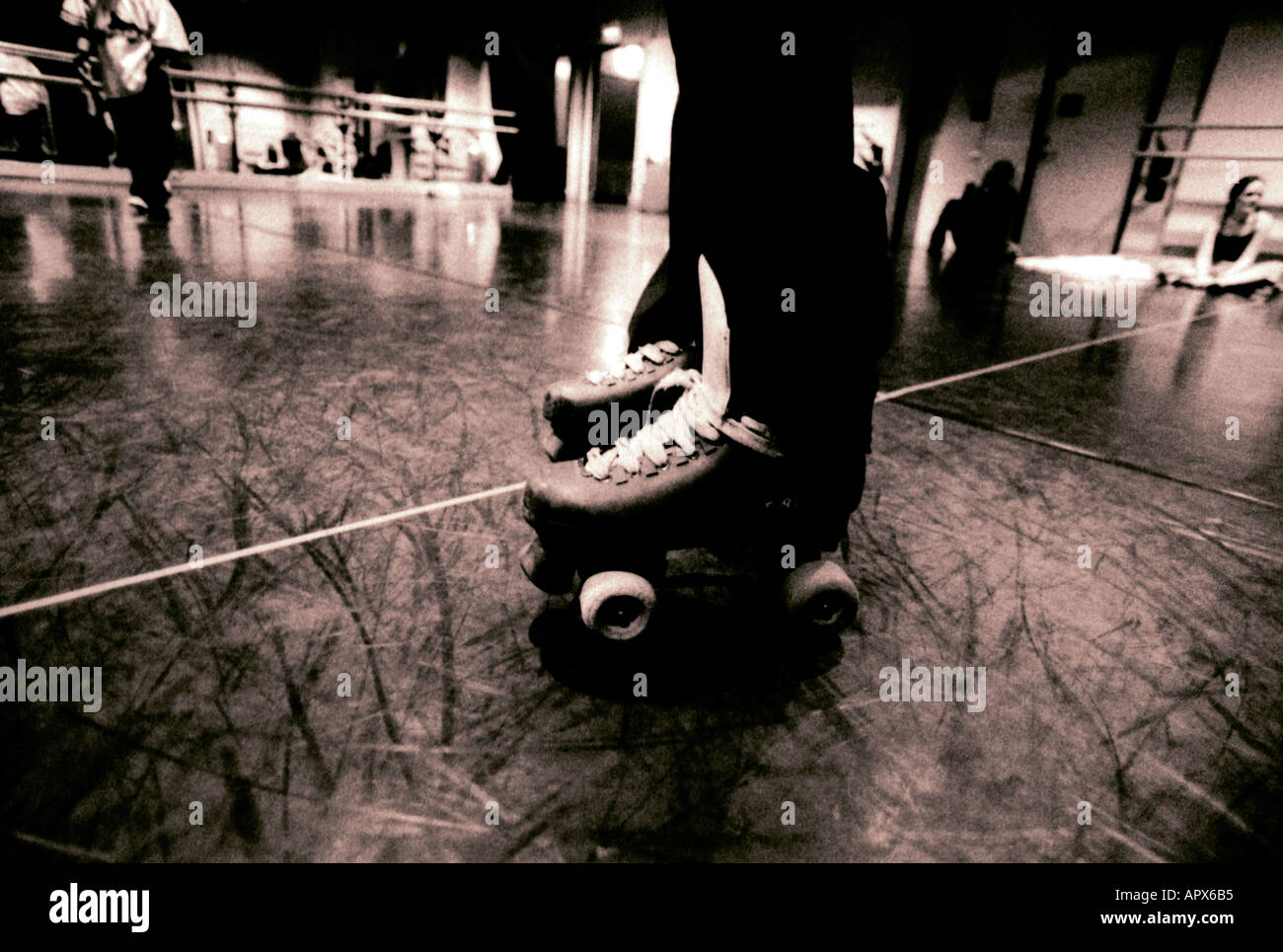 Old skool roller skates with stoppers Stock Photo - Alamy