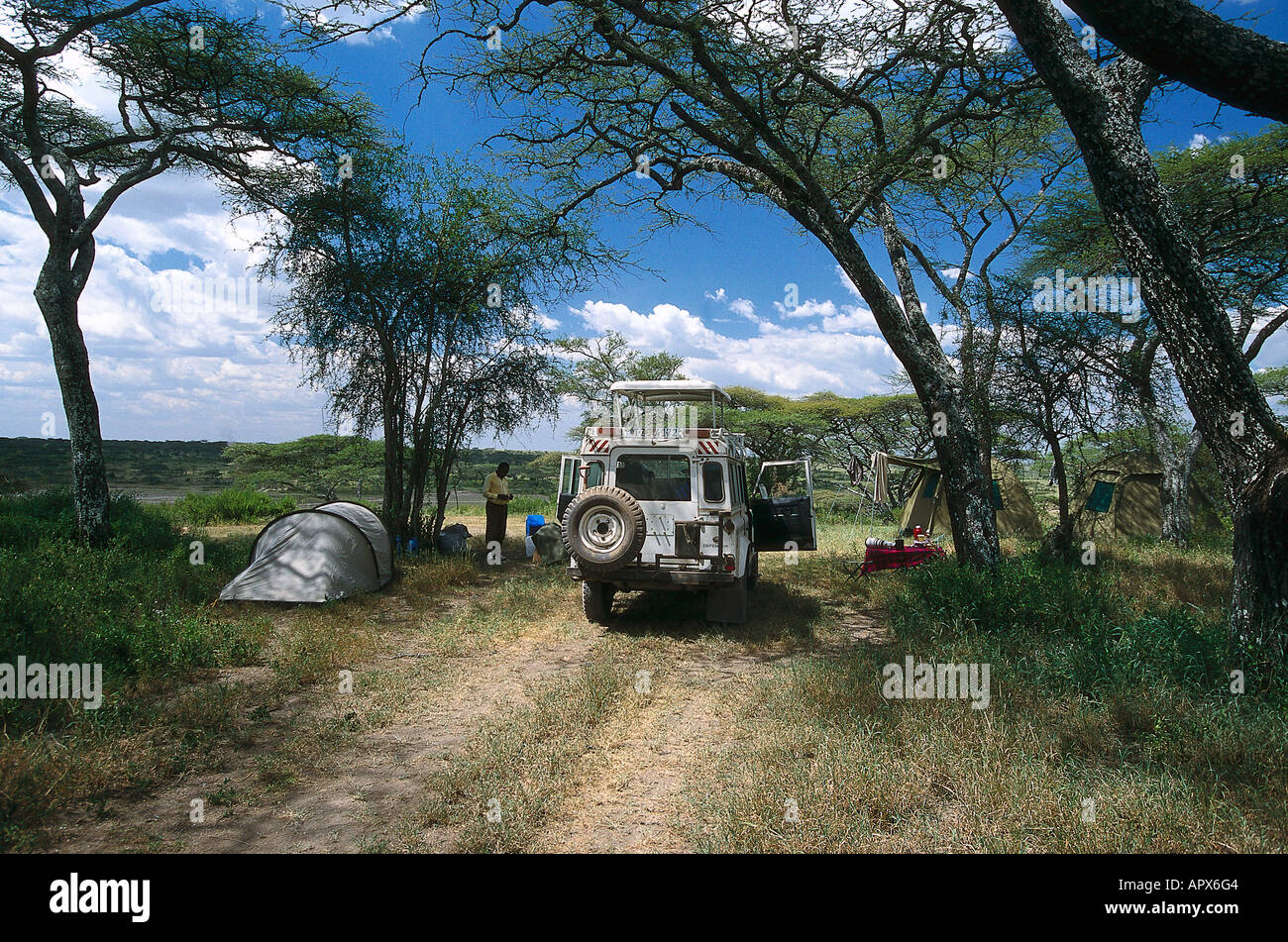 Jeep, Ngorongoro Conservation Area Tanzania Stock Photo