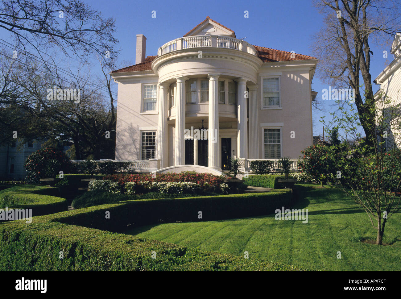 A mansion on St Charles street in the garden district of New Orleans