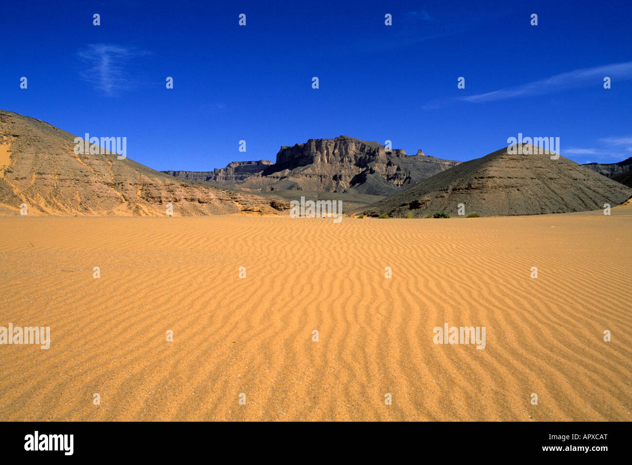 Rocky mountains in the Tadrart Acacus Stock Photo