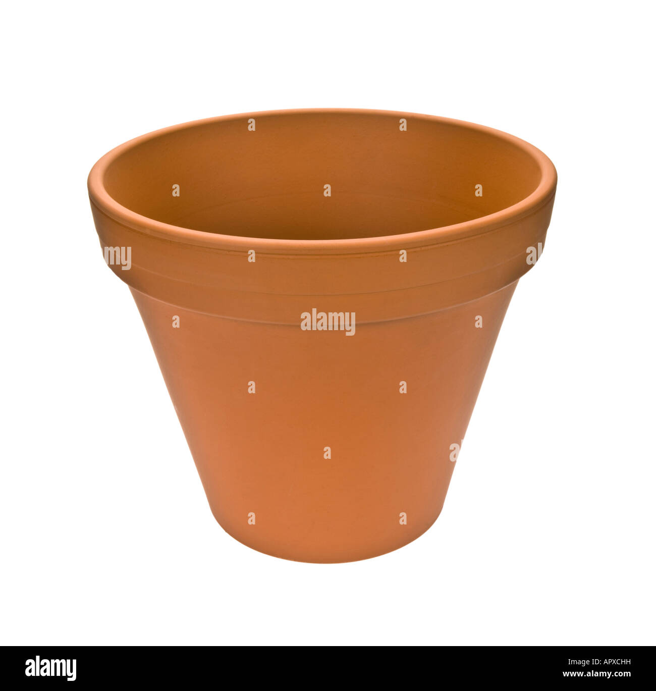 just flowerpot flower pot made of clay container brown yellow red earth made Stock Photo