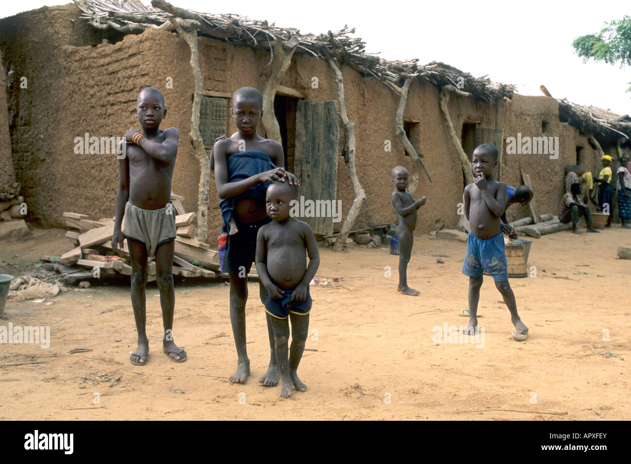 Children in a Dogon village Stock Photo