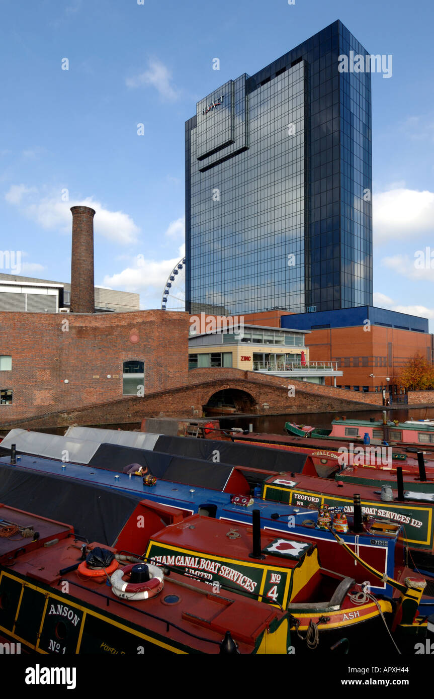 Hyatt Hotel and Gas Street Canal Basin Birmingham West Midlands England UK Stock Photo