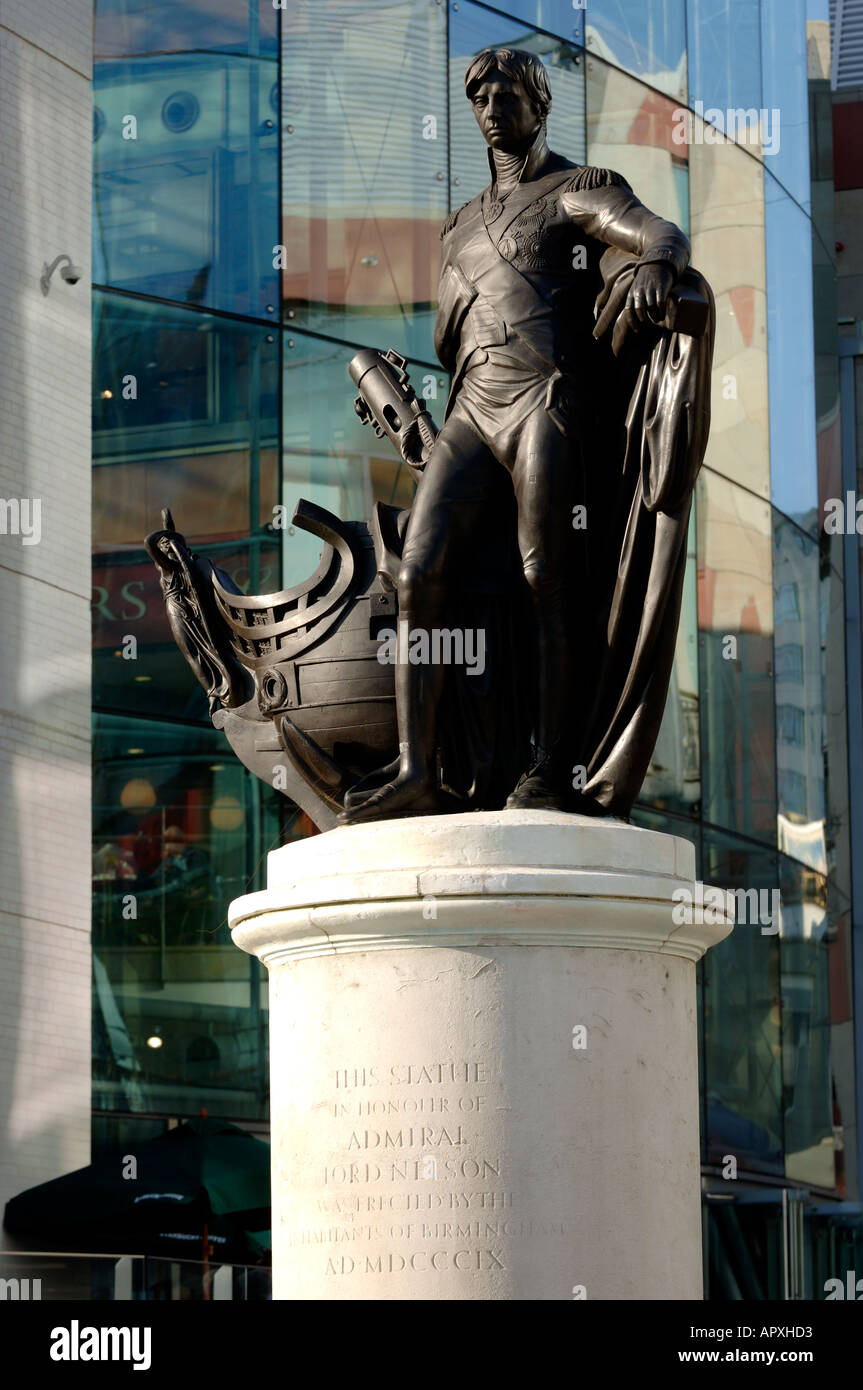 Statue of Lord Nelson at The Bullring Birmingham West Midlands England UK Stock Photo