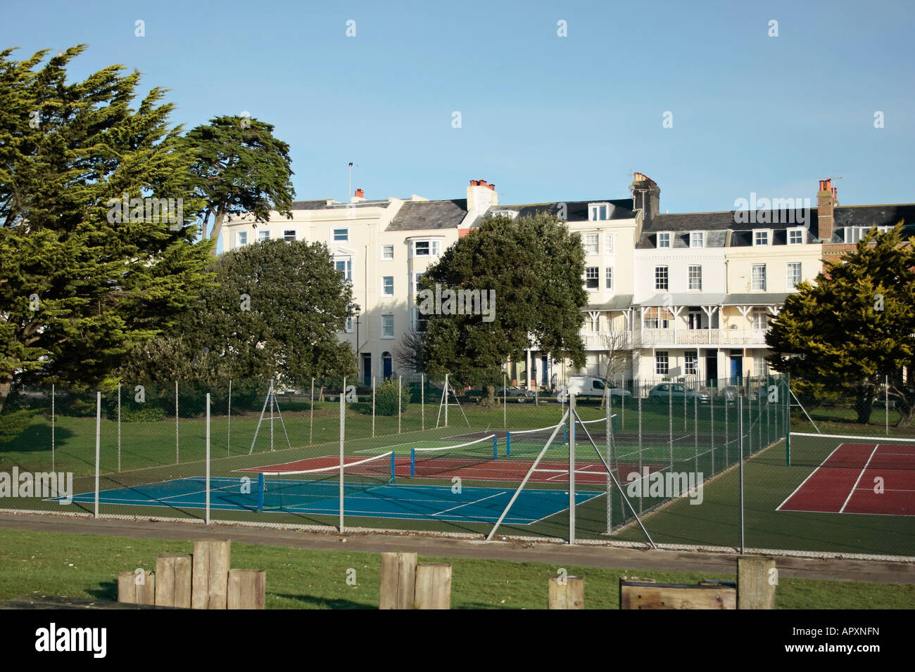 Tennis courts in Littlehampton, West Sussex. Stock Photo